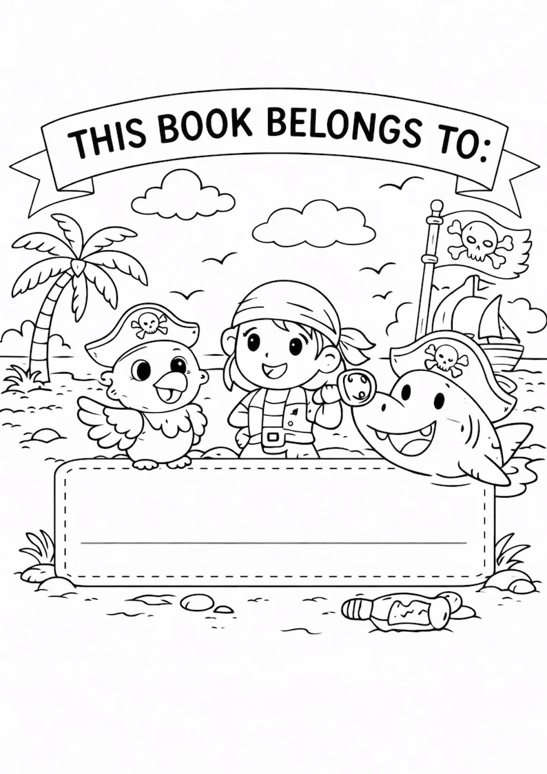 Kawaii Pirate Coloring Book – Image 2 of 6