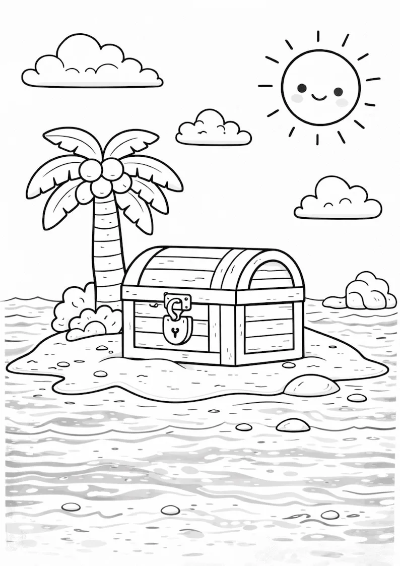 Kawaii Pirate Coloring Book – Image 6 of 6