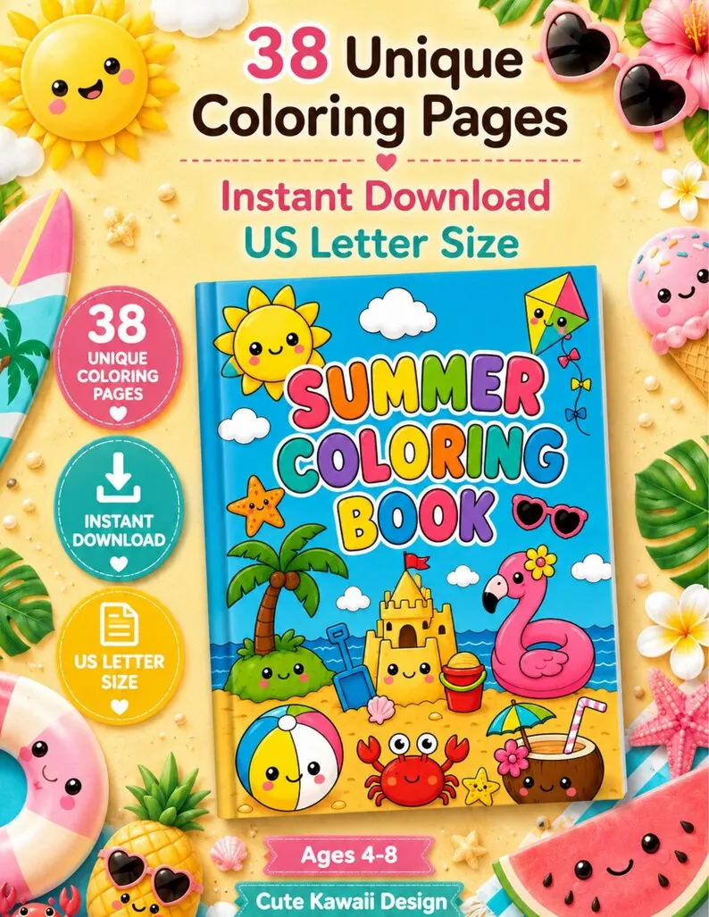 Libro da colorare estivo