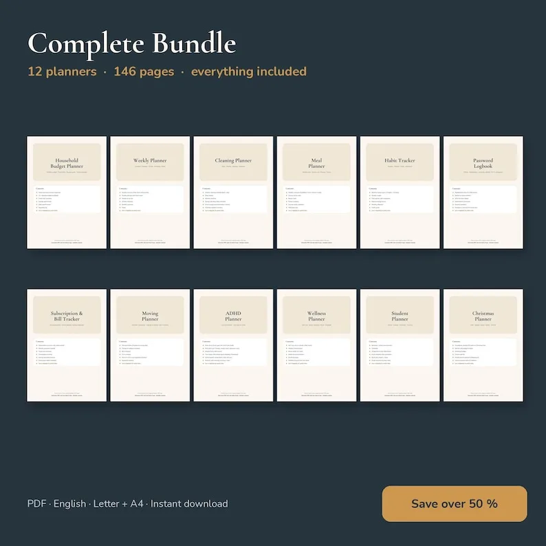 Planner Bundle: 12 planner