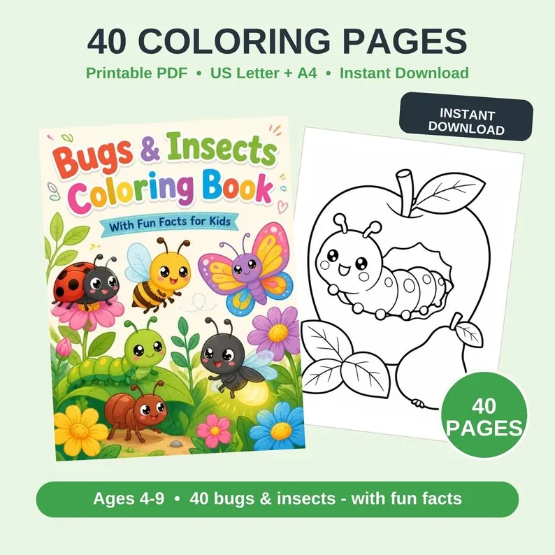 Insetti da colorare