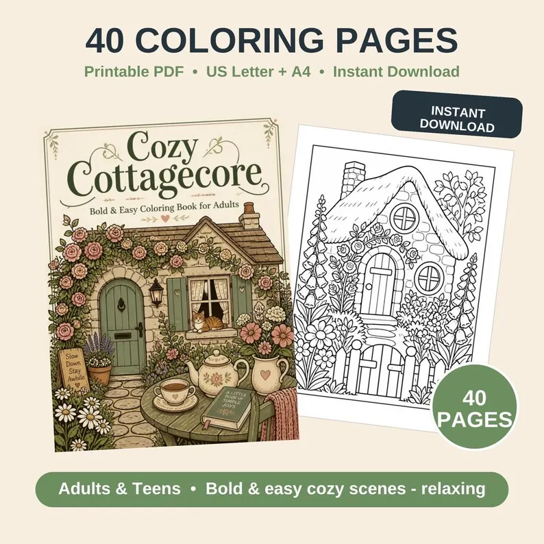 Cottagecore-Malbuch