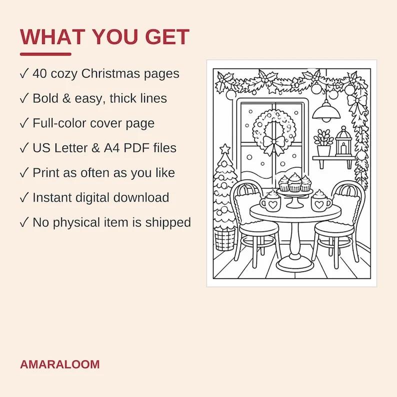 Natale accogliente da colorare – Immagine 3 di 3